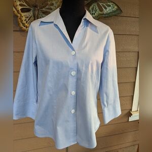 Foxcroft Light Blue Button Down Shirt